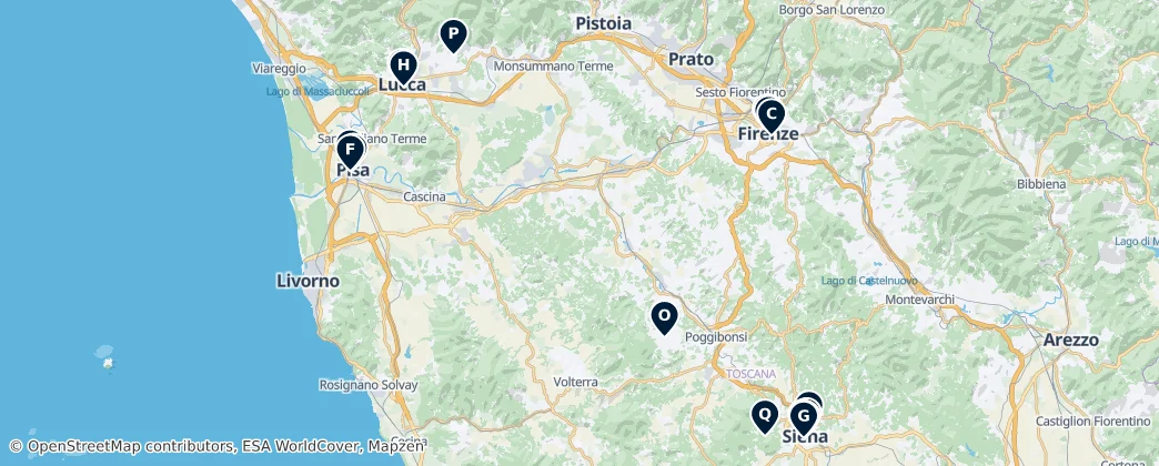 Map of Toskana