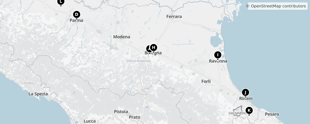 Map of Emilia-Romagna