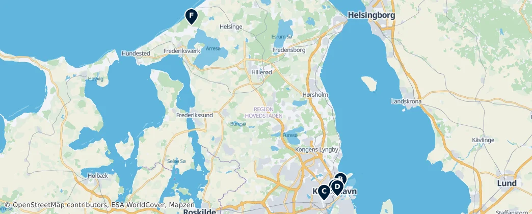 Map of Region Hovedstaden