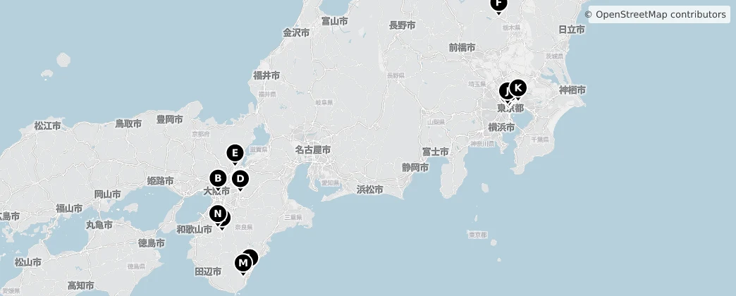 Map of Honshū