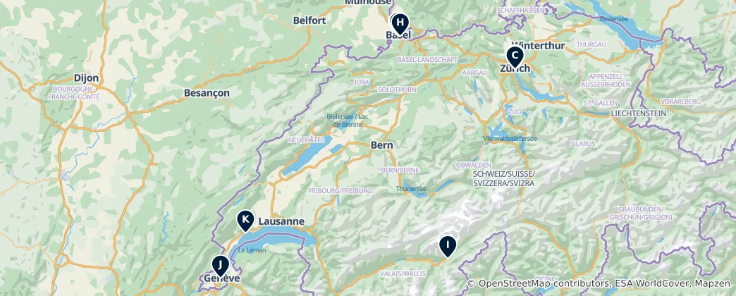 Map of Schweiz