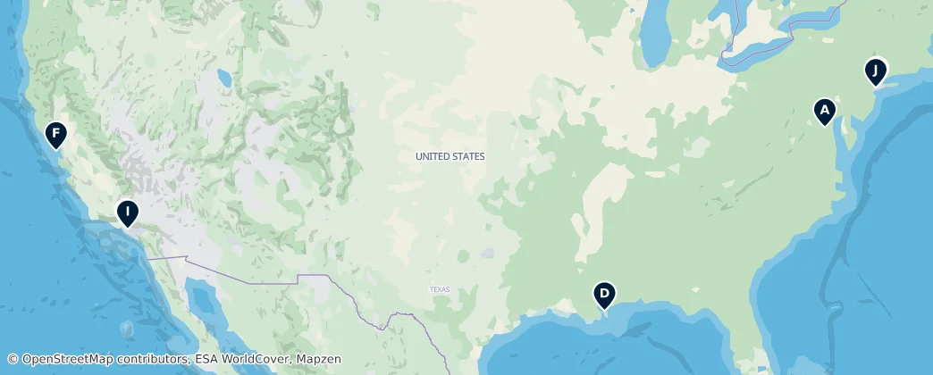 Map of Vereinigte Staaten von Amerika