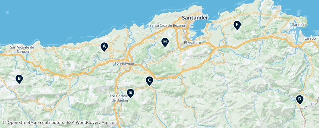 Map of Kantabrien