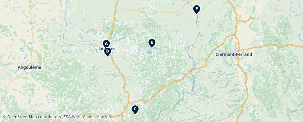 Map of Limousin