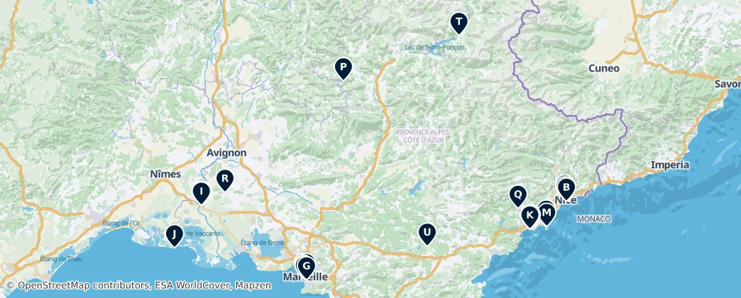 Map of Provence-Alpes-Côte d’Azur