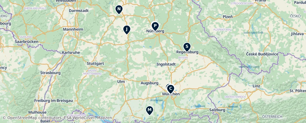 Map of Bayern