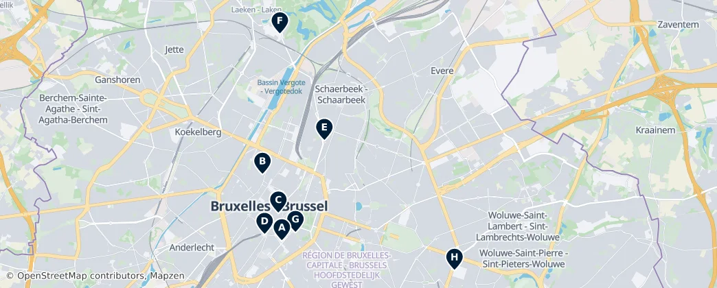 Map of Bezirk Brüssel-Hauptstadt