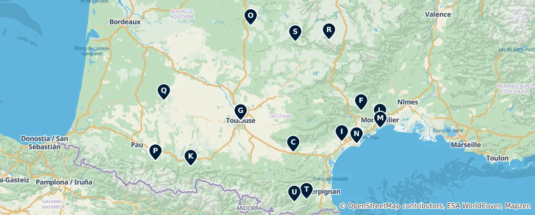 Map of Okzitanien