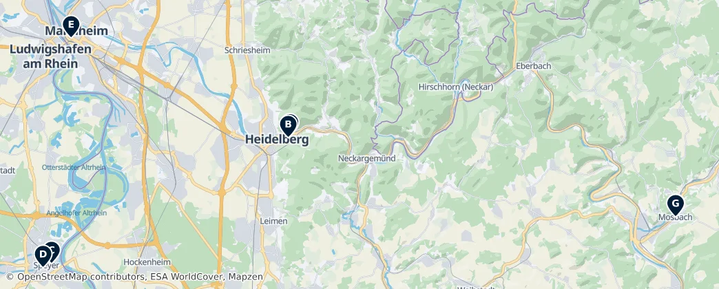 Map of Region Rhein-Neckar