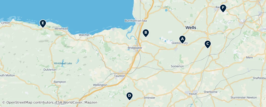 Map of Somerset