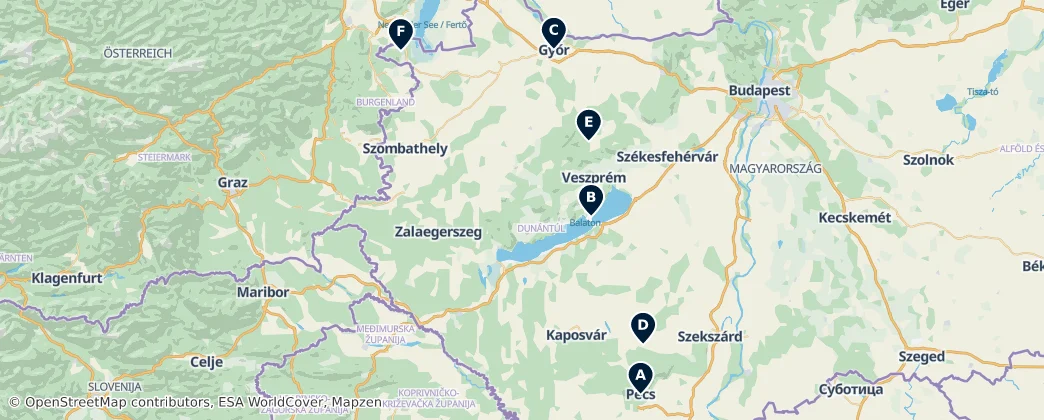 Map of Transdanubien