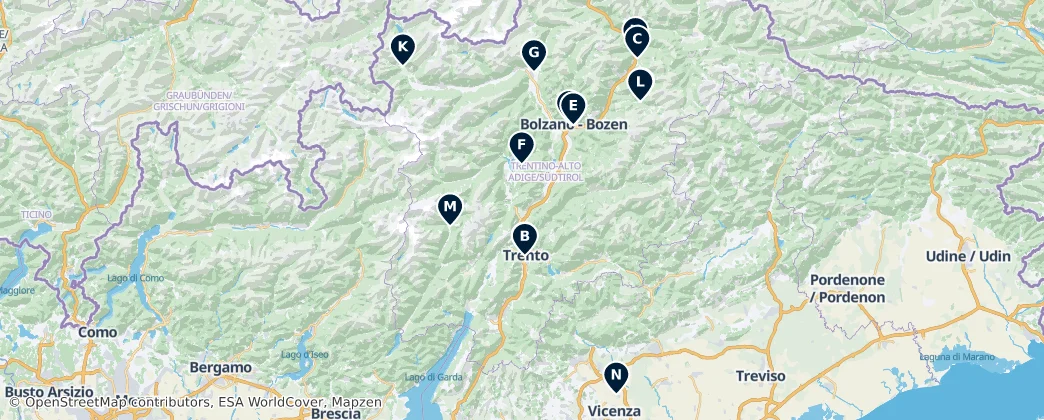 Map of Trentino-Südtirol