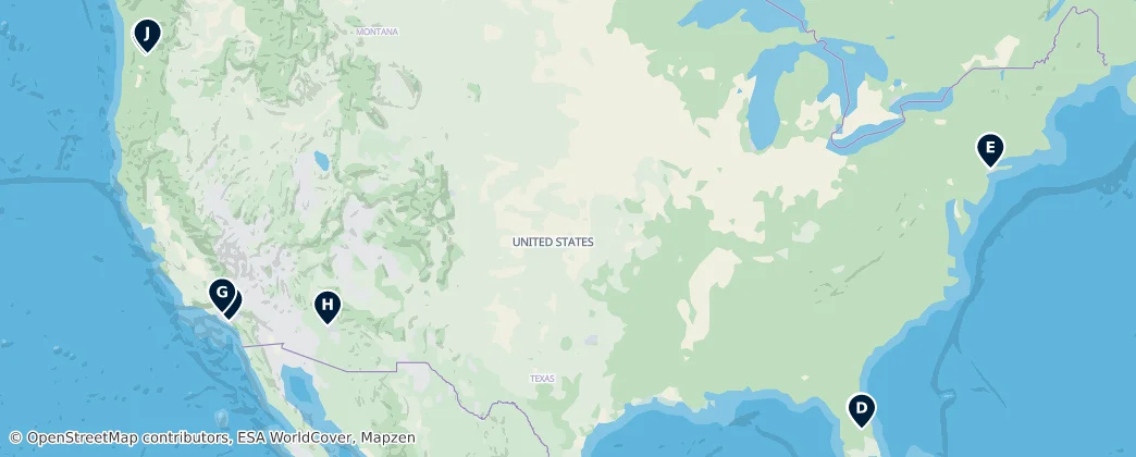 Map of Vereinigte Staaten von Amerika