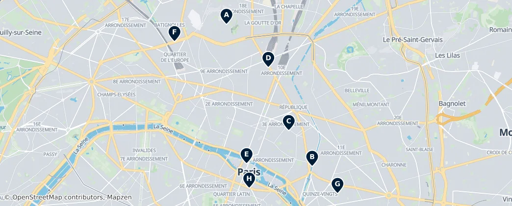 Map of Paris