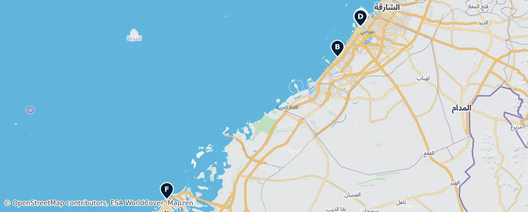 Map of Vereinigte Arabische Emirate
