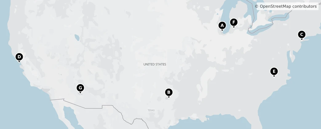 Map of Vereinigte Staaten von Amerika
