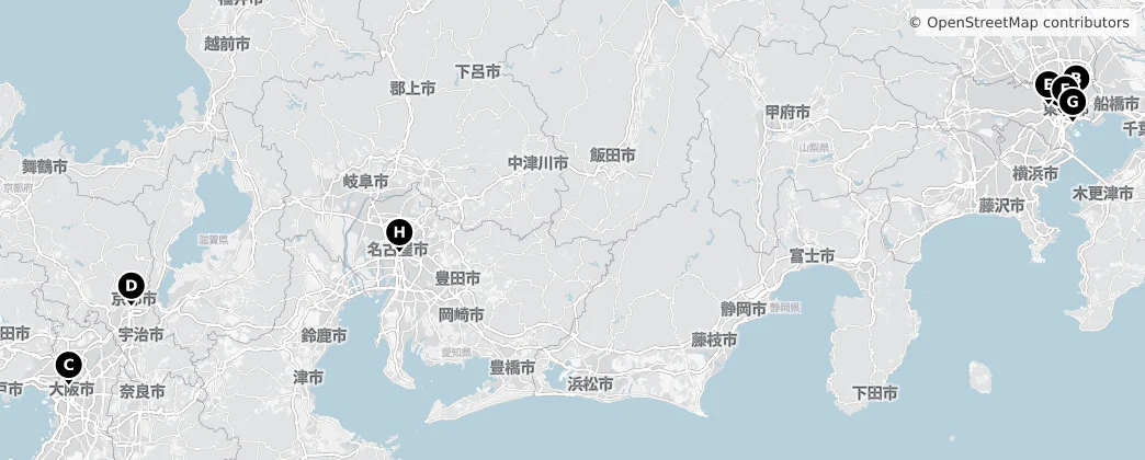 Map of Honshū