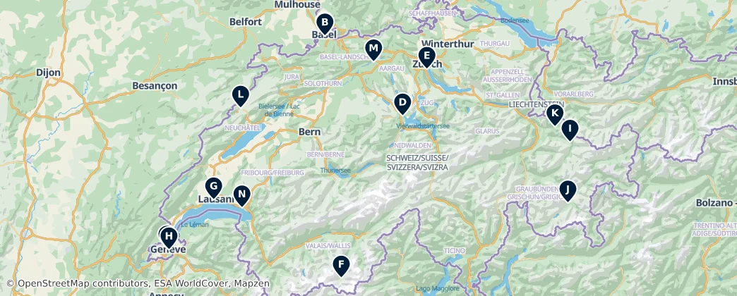 Map of Schweiz