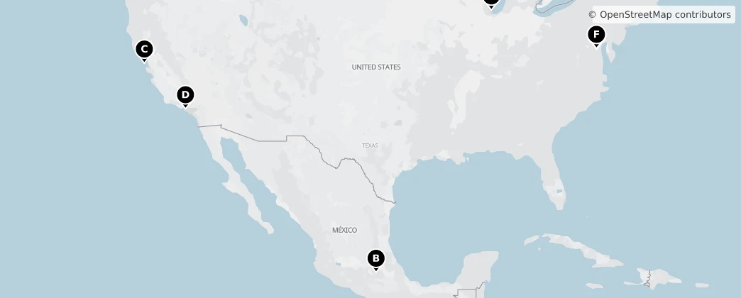 Map of Nordamerika