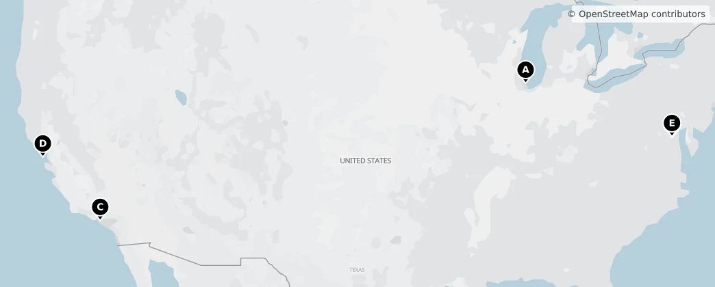 Map of Vereinigte Staaten von Amerika