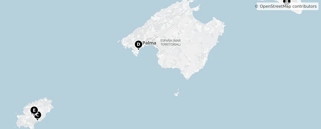 Map of Balearische Inseln
