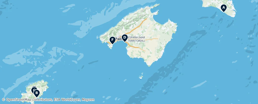 Map of Balearische Inseln