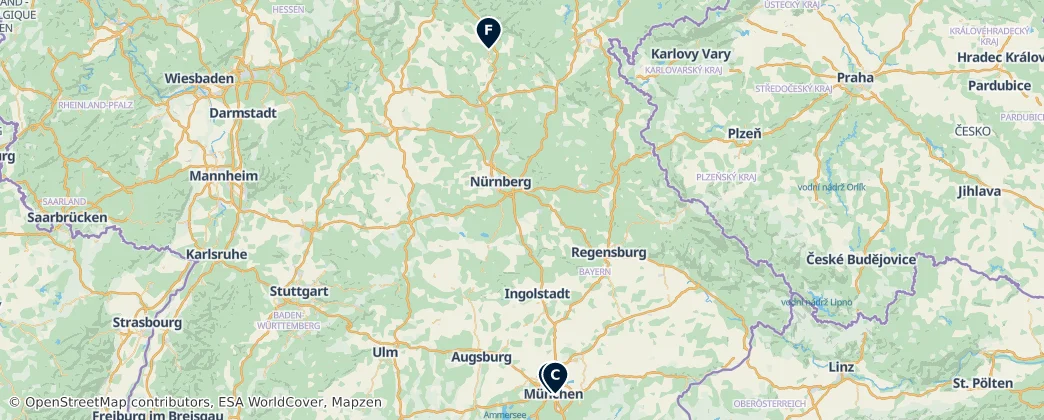 Map of Bayern