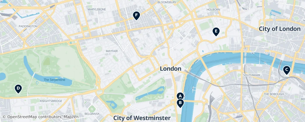 Map of City of Westminster