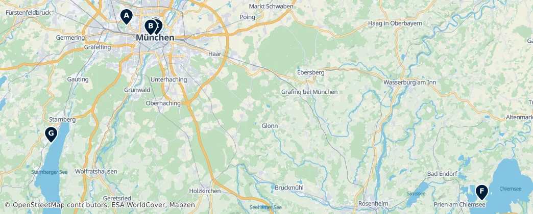 Map of Oberbayern