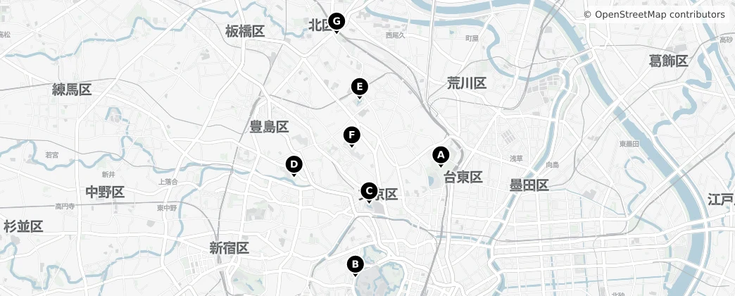 Map of Bunkyō