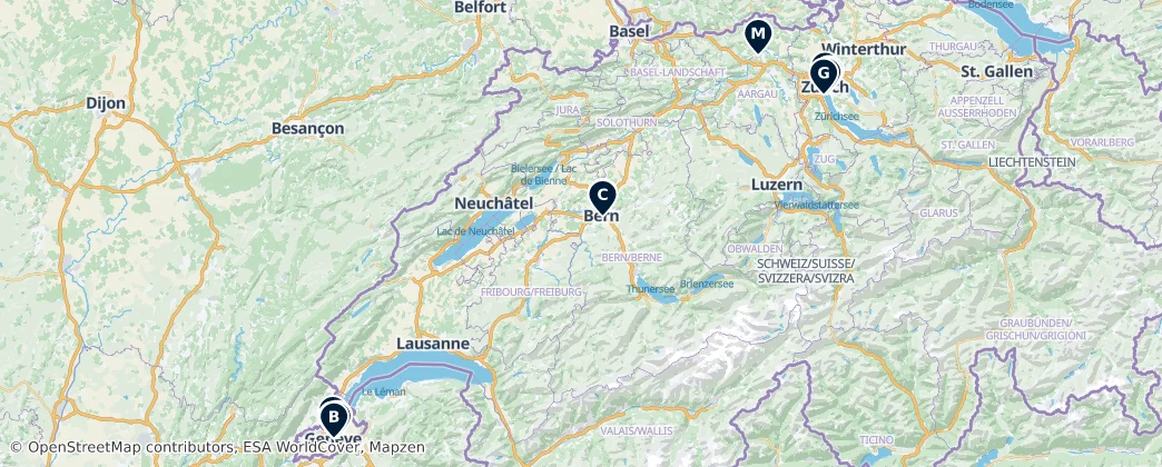 Map of Schweiz
