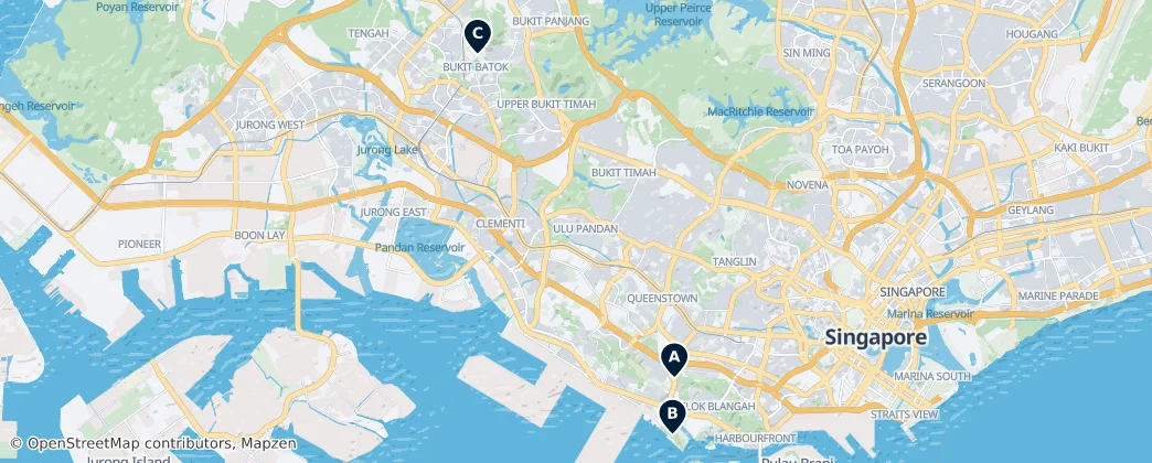 Map of South West Singapore District