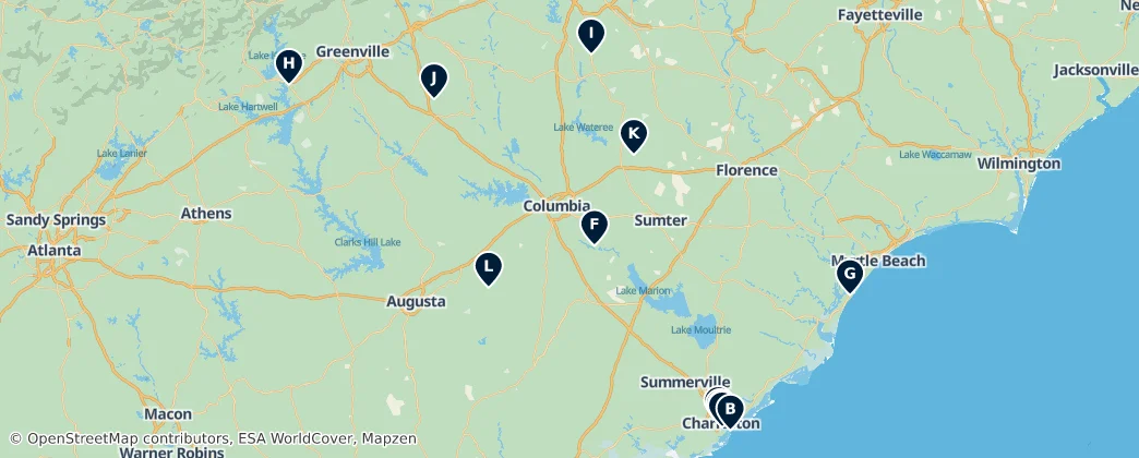 Map of Süd-Carolina