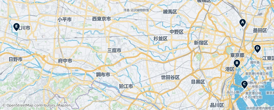 Map of 武蔵国