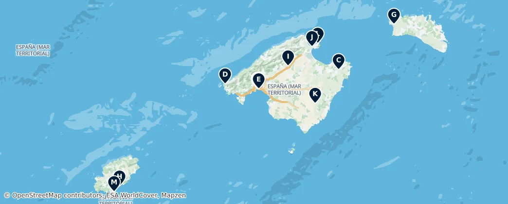 Map of Balearische Inseln
