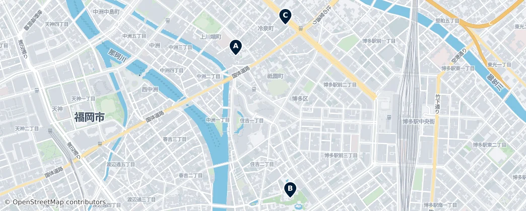 Map of Hakata Ward