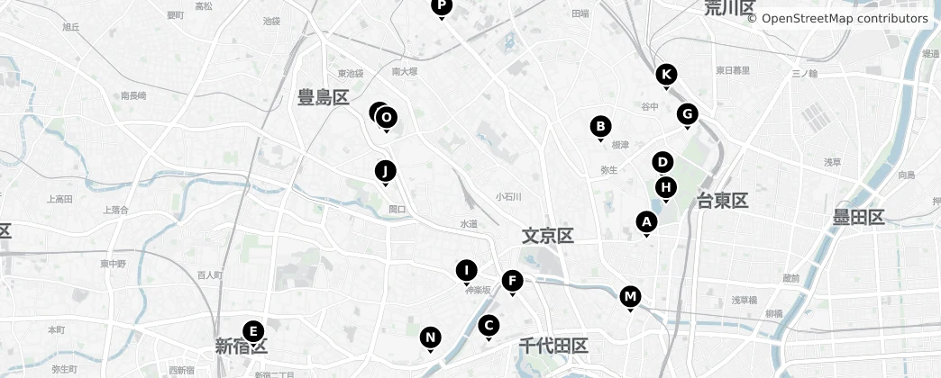 Map of Bunkyō