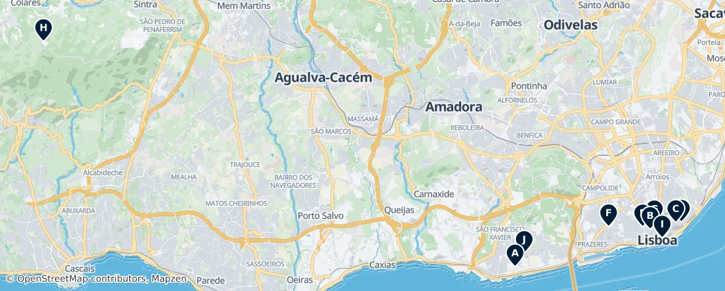 Map of Grande Lisboa