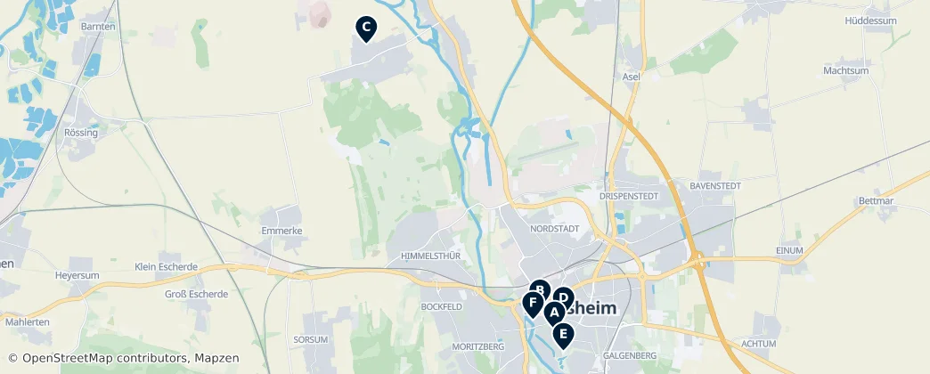 Map of Landkreis Hildesheim