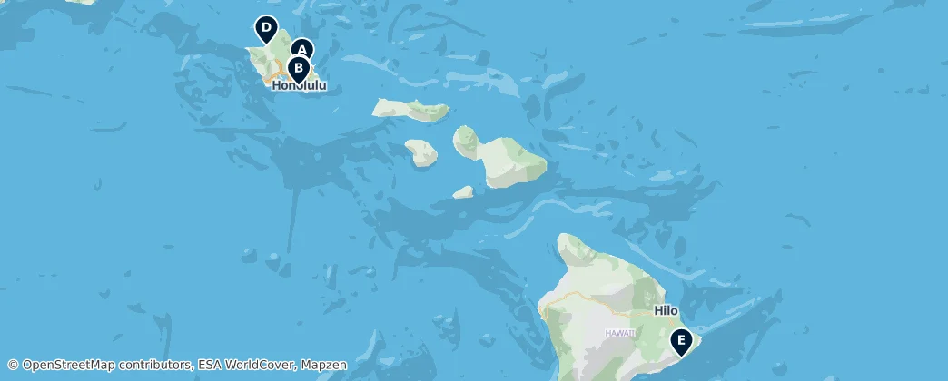 Map of Liste der Hawaii-Inseln
