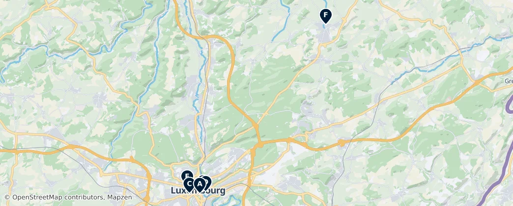 Map of Luxemburg