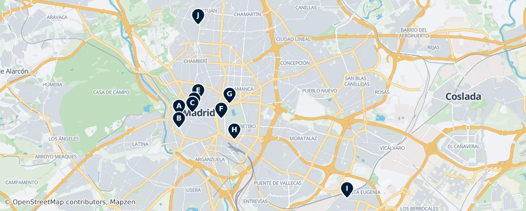 Map of Madrid