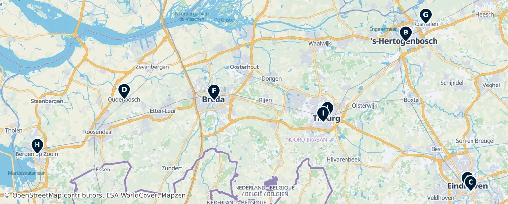 Map of Nordbrabant