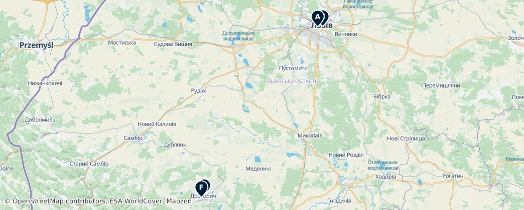 Map of Oblast Lemberg