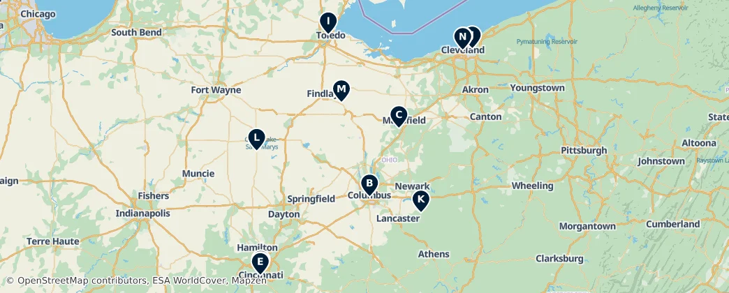 Map of Ohio