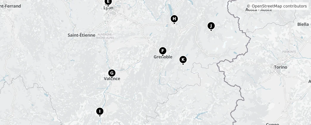 Map of Rhône-Alpes