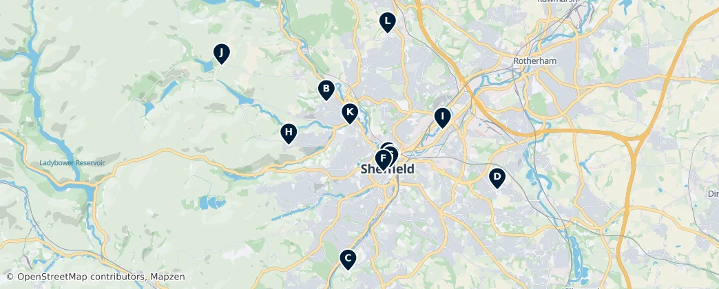 Map of Sheffield