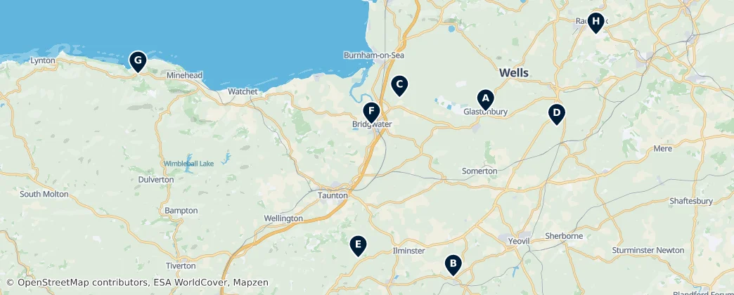 Map of Somerset