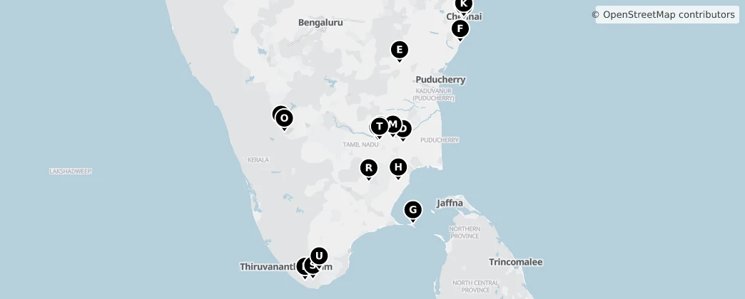 Map of Tamil Nadu