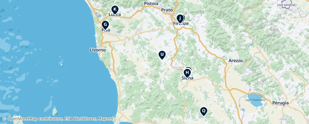 Map of Toskana